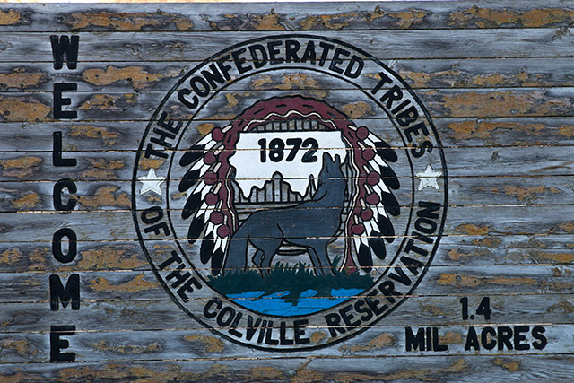 Sign for Colville reservation